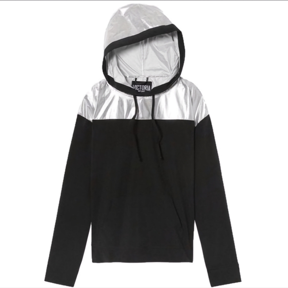 Victoria Sport Black and Reflective Anorak Pullover‎